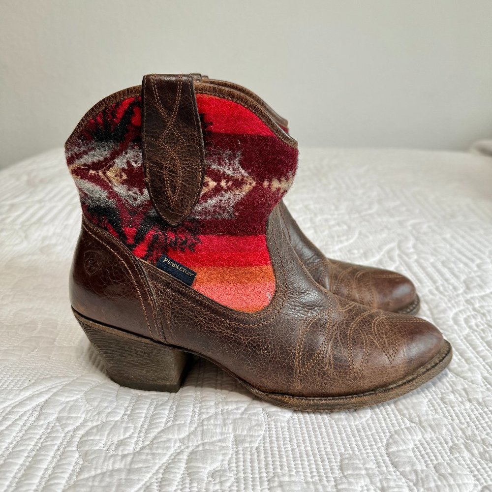 Ariat X Pendleton Meadow Wool Leather Cowgirl Wes… - image 1